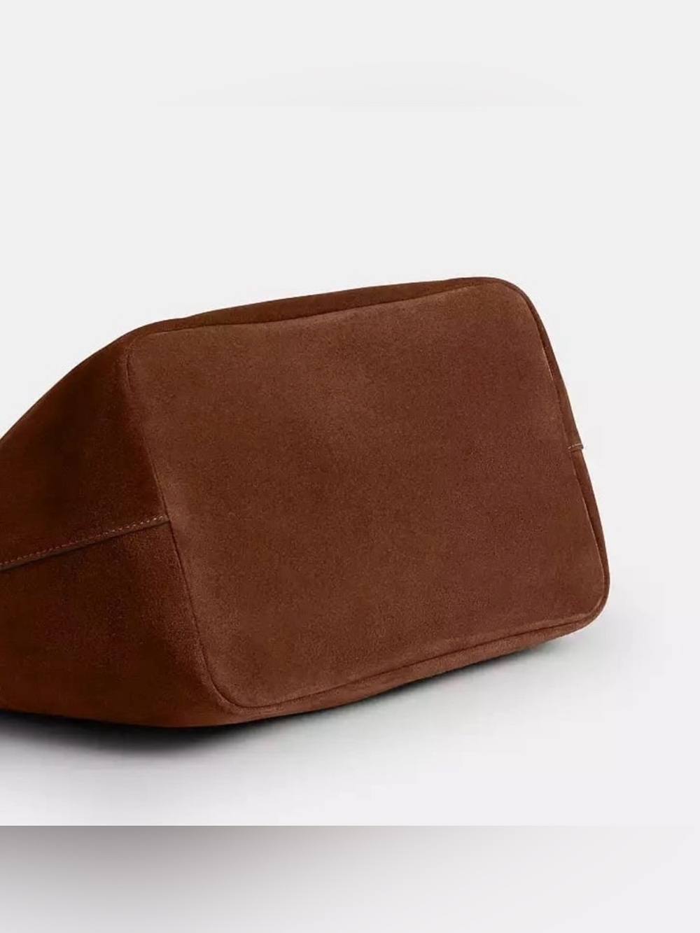 Coach Kisslock Frame Bag 27 in Brass/Warm Brown Suede & Refined Calf Leather NWT - Picture 6 of 14